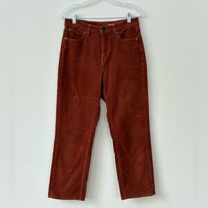 Women's Corduroy Cropped Pants in Rust